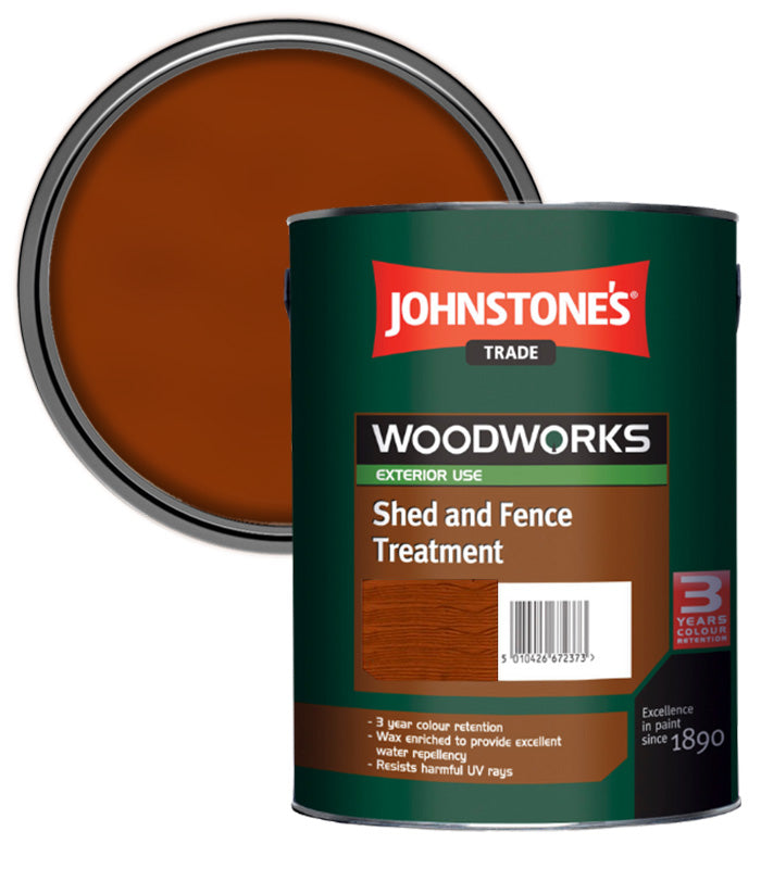 Johnstones Trade Woodworks Shed and Fence Paint - 5 Litre - Rustic Red