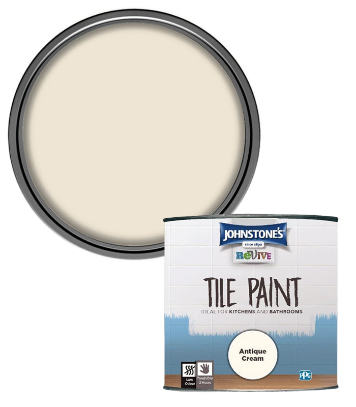 Johnstones Revive Tile Paint for Kitchens & Bathrooms - Antique Cream - 750ml