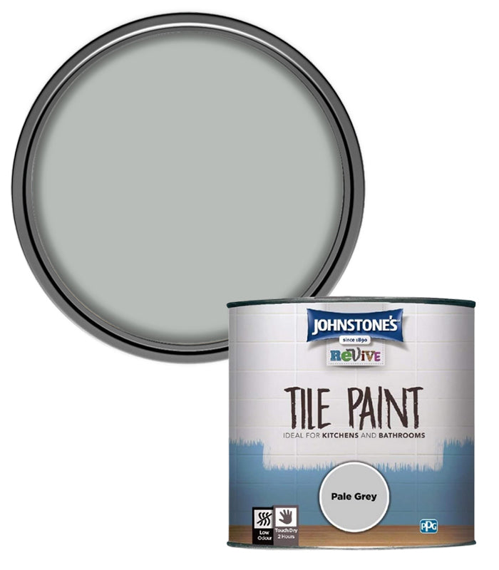 Johnstones Revive Tile Paint for Kitchens & Bathrooms - Pale Grey - 750ml