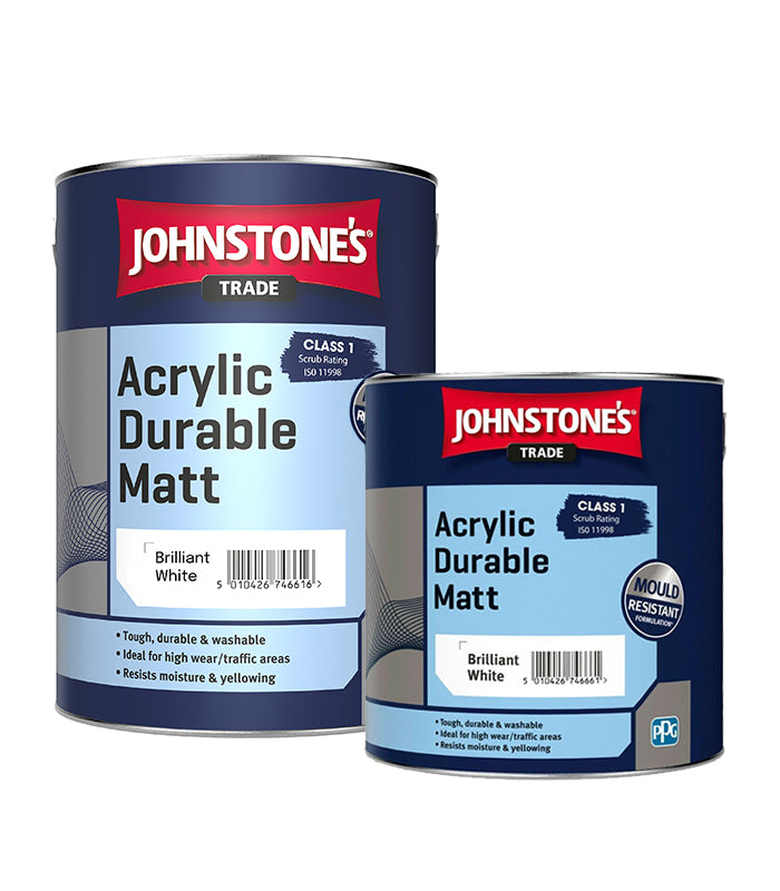 Johnstone's Trade Acrylic Durable Matt Paint Brilliant White Next