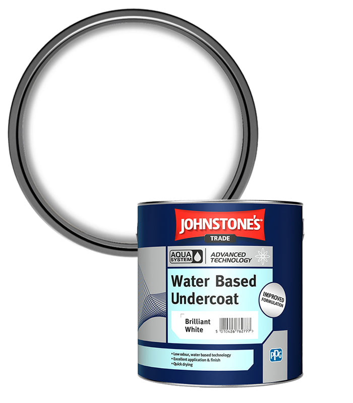 Johnstones Trade Aqua Water Based Undercoat - Brilliant White - 1 Litre