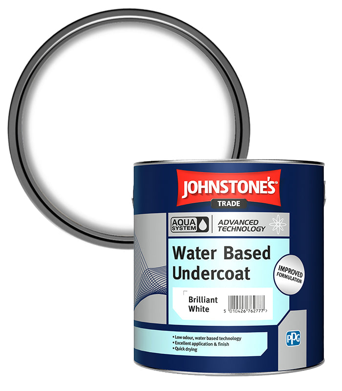 Johnstones Trade Aqua Water Based Undercoat - Brilliant White - 2.5 Litre