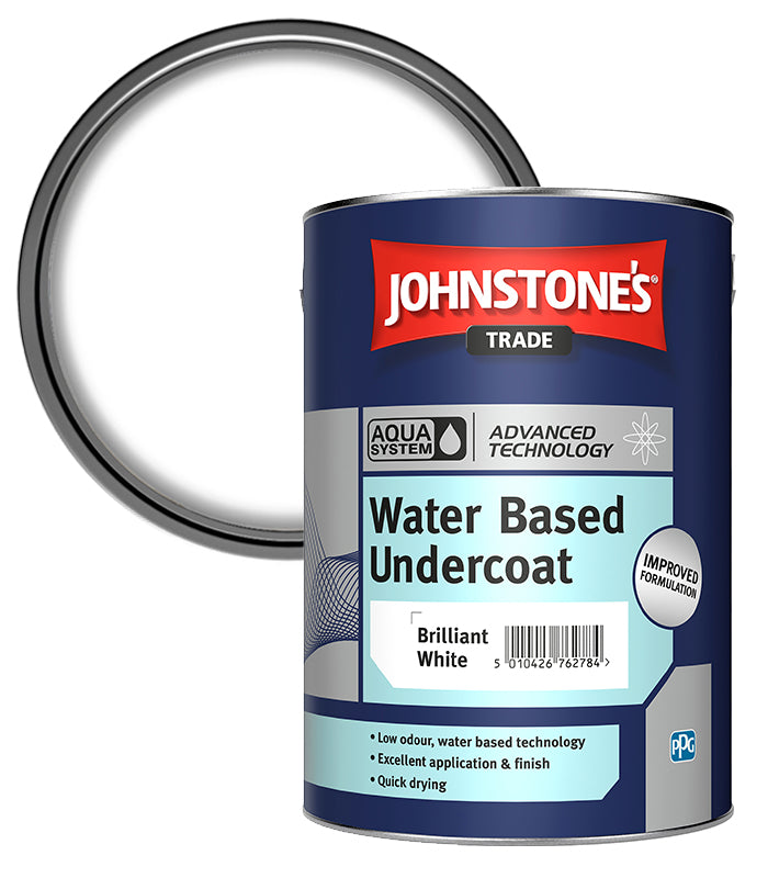 Johnstones Trade Aqua Water Based Undercoat - Brilliant White - 5 Litre
