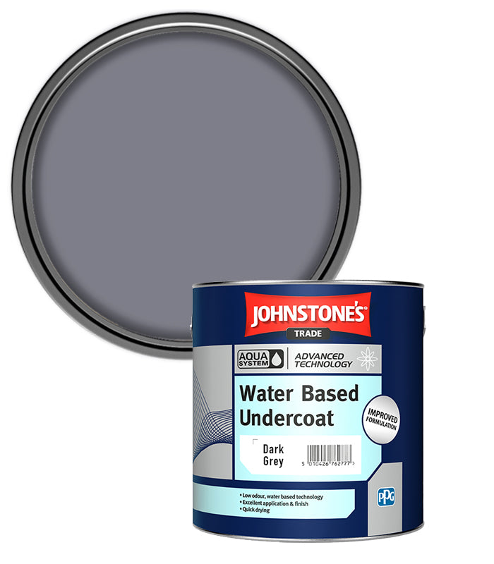 Johnstones Trade Aqua Water Based Undercoat - Dark Grey - 1 Litre