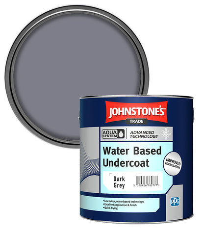 Johnstones Trade Aqua Water Based Undercoat - Dark Grey - 2.5 Litre