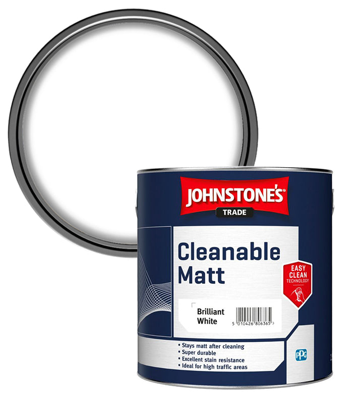 Johnstones Trade Cleanable Matt - Brilliant White - 2.5 Litres