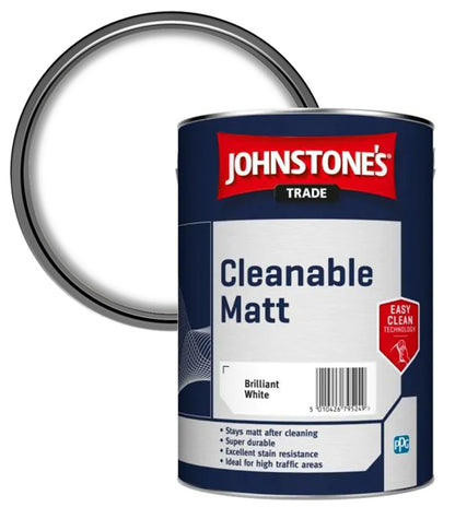 Johnstones Trade Cleanable Matt - Brilliant White - 5 Litres