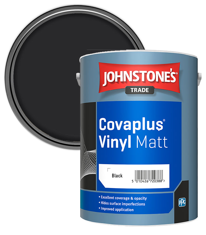 Johnstones Trade Covaplus Vinyl Matt - Black - 5 Litre