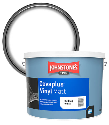 Johnstones Trade Covaplus Vinyl Matt - Brilliant White - 10 Litre