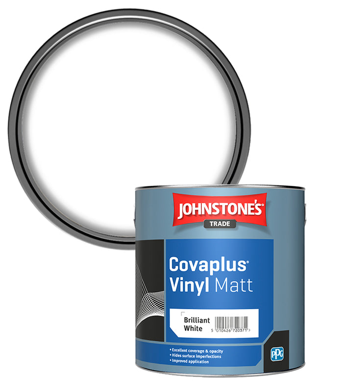 Johnstones Trade Covaplus Vinyl Matt - Brilliant White - 1 Litre