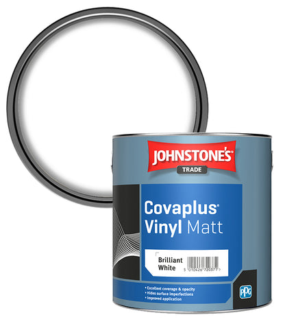 Johnstones Trade Covaplus Vinyl Matt - Brilliant White - 2.5 Litre