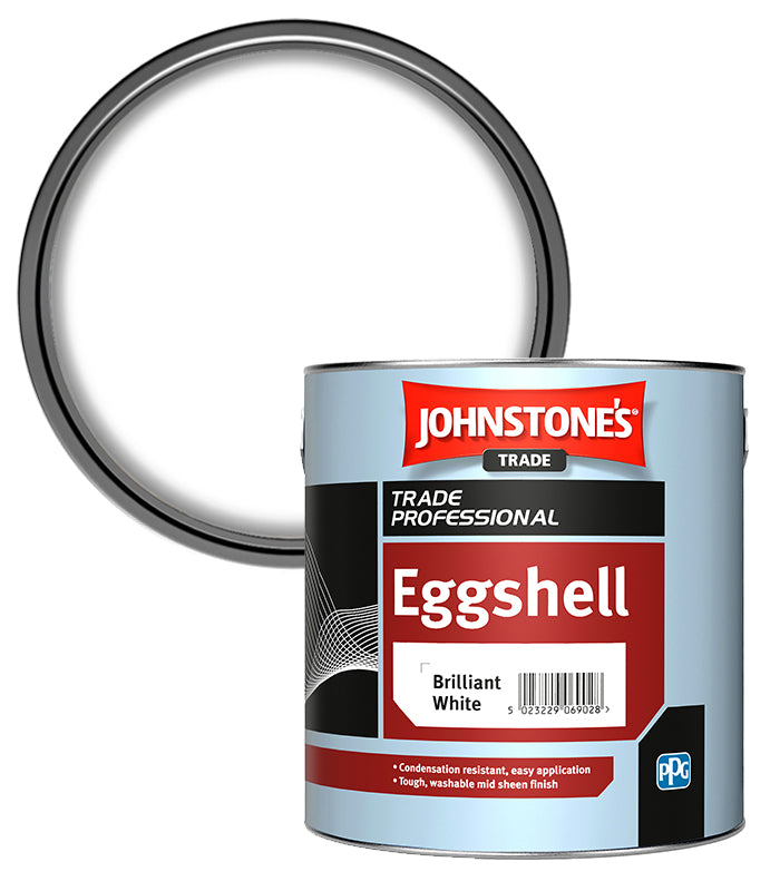 Johnstones Trade Eggshell - Brilliant White - 2.5 Litre