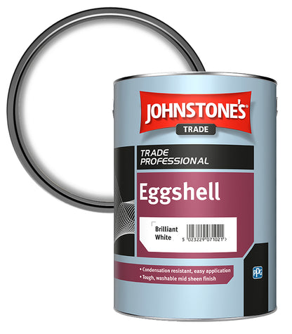 Johnstones Trade Eggshell - Brilliant White - 5 Litre