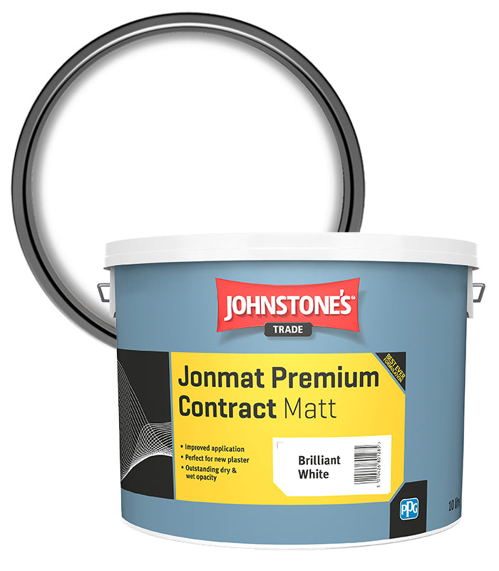 Johnstones Trade Jonmat Premium Contract Matt - Brilliant White - 10 Litre