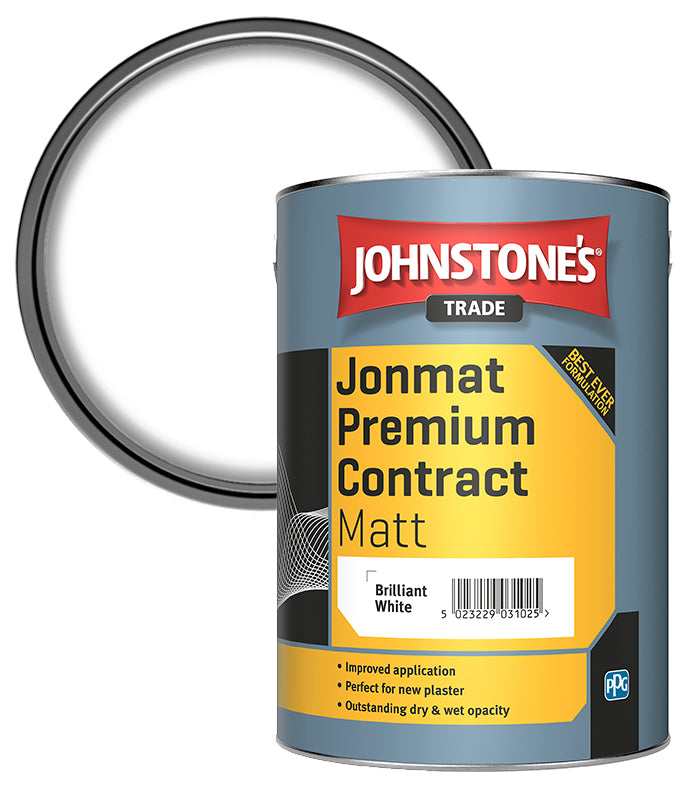 Johnstones Trade Jonmat Premium Contract Matt - Brilliant White - 5 Litre