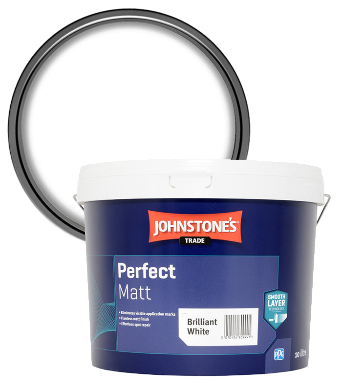 Johnstones Trade Perfect Matt - Brilliant White - 10 Litres