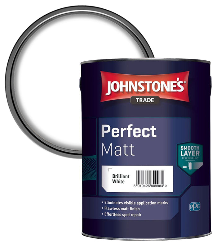 Johnstones Trade Perfect Matt - Brilliant White - 5 Litres