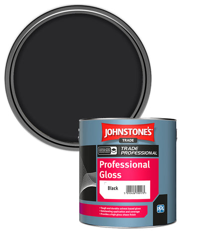 Johnstones Trade Professional Gloss - Black - 1 Litre