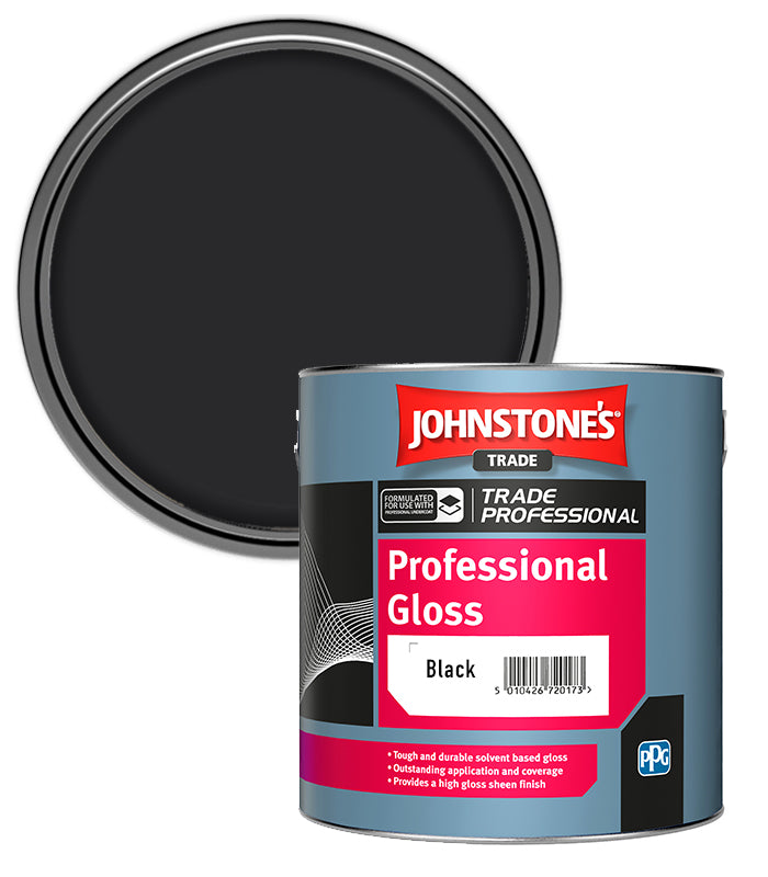 Johnstones Trade Professional Gloss - Black - 2.5 Litre