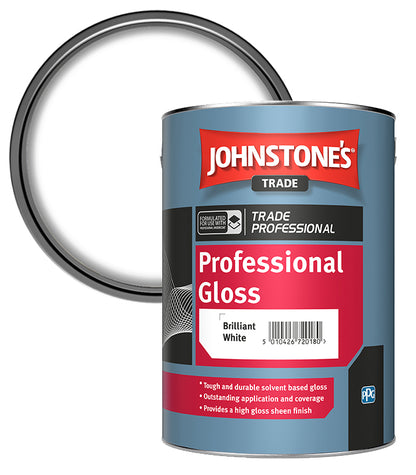 Johnstones Trade Professional Gloss - Brilliant White - 5 Litre