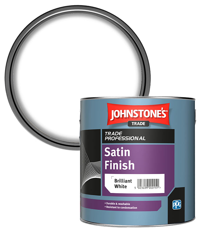 Johnstones Trade Satin Finish - Brilliant White - 2.5 Litre