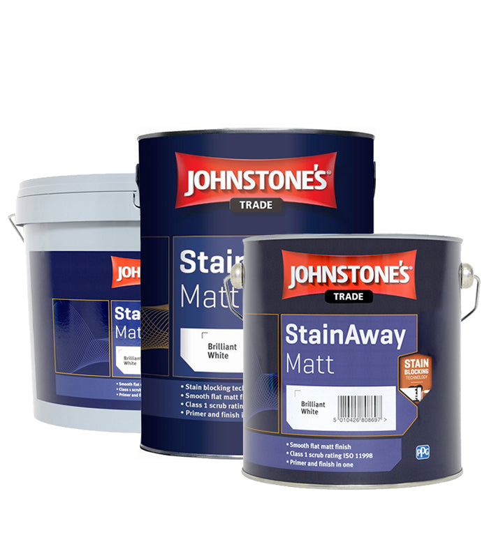 Johnstones Trade StainAway Matt Paint - Brilliant White