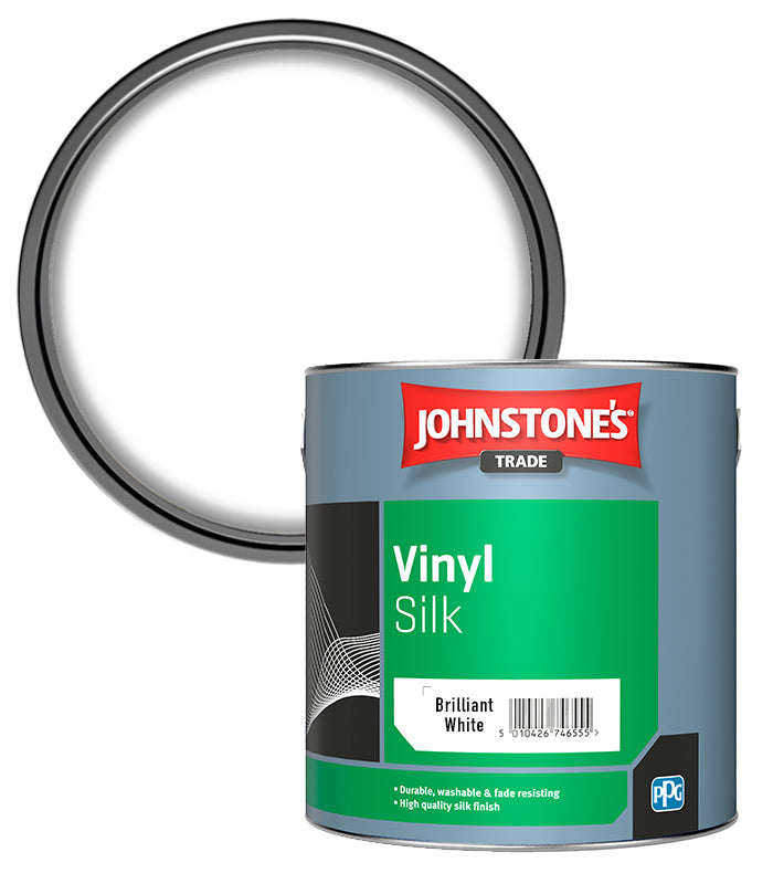 Johnstones Trade Vinyl Silk - Brilliant White - 2.5 Litre