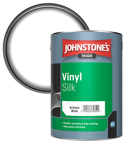 Johnstones Trade Vinyl Silk - Brilliant White - 5 Litre