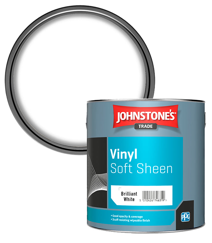 Johnstones Trade Vinyl Soft Sheen - Brilliant White - 2.5 Litre