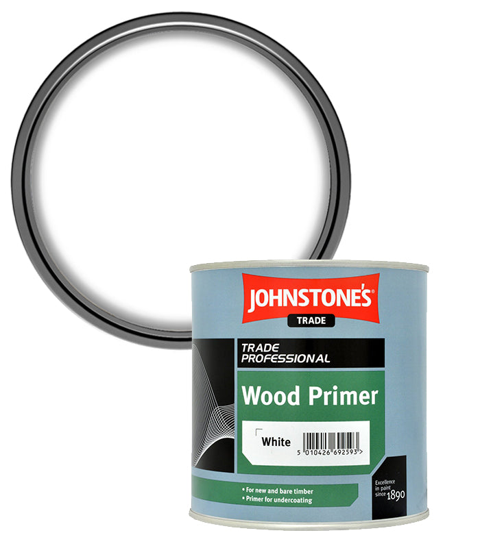 Johnstones Trade Wood Primer - White - 1 Litre