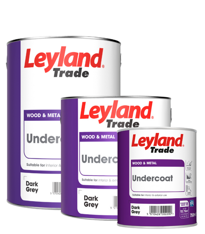 Leyland Trade Undercoat Paint - Dark Grey - All Sizes