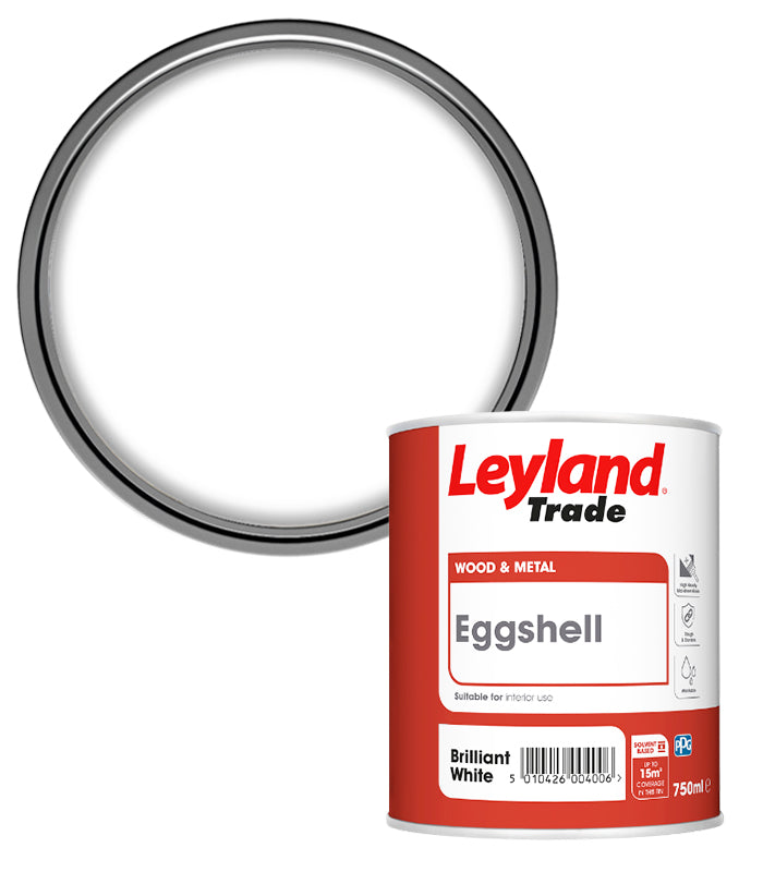 Leyland Trade Oil Based Eggshell Paint - Brilliant White - 750ml