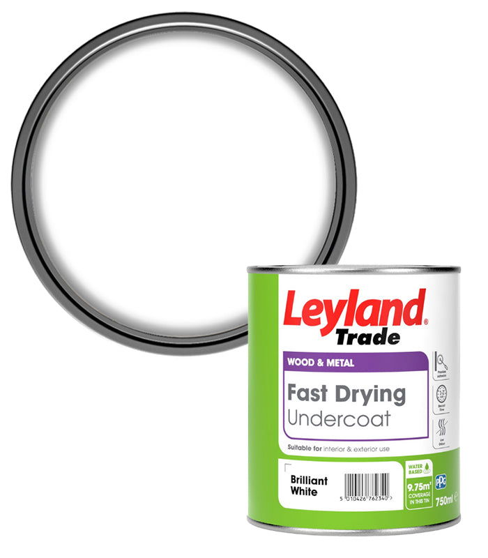 Leyland Trade Fast Drying Undercoat Paint - Brilliant White - 750ml