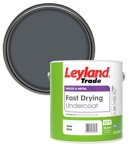 Leyland Trade Fast Drying Undercoat Paint - Dark Grey - 2.5L