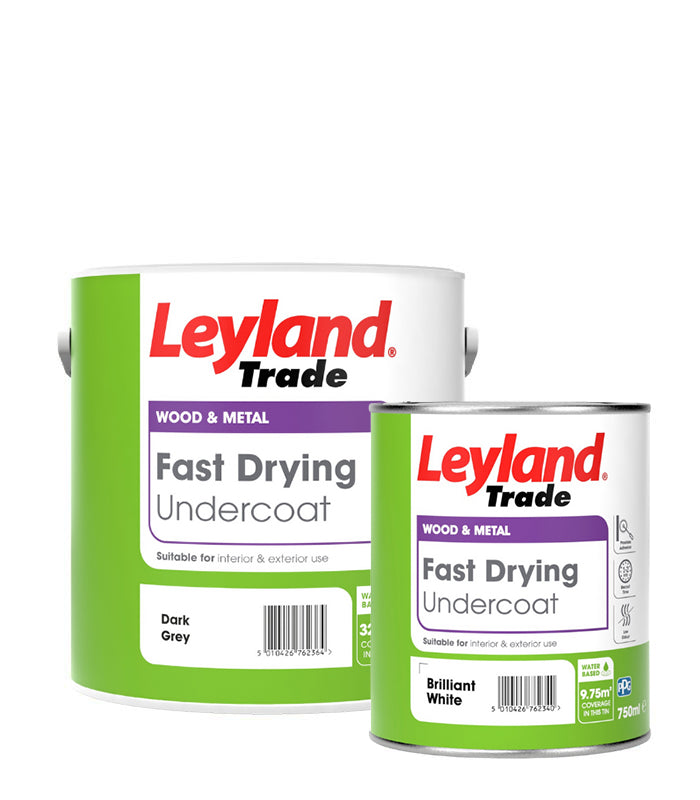 Leyland Trade Fast Drying Undercoat Paint - White & Dark Grey  - 2.5L or 750ml