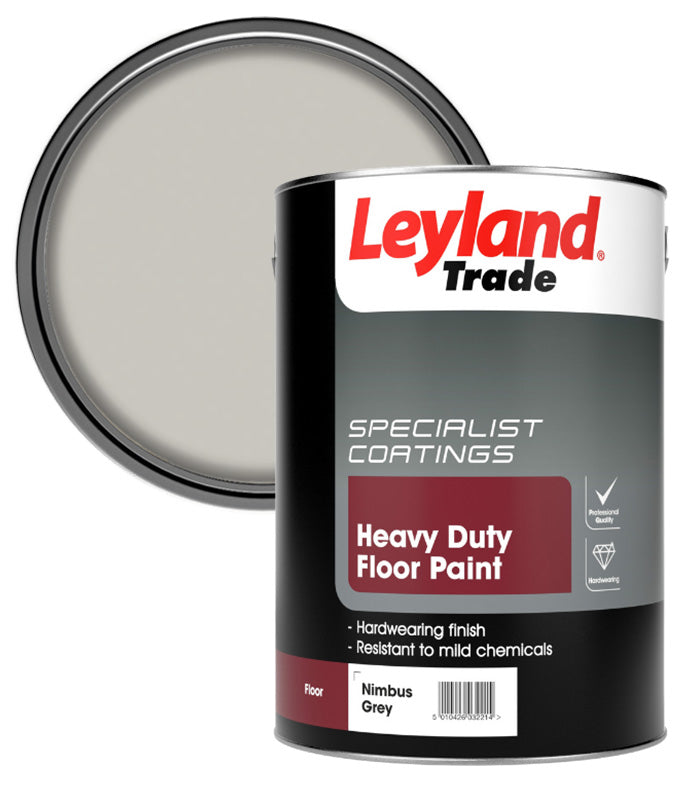 Leyland Trade Heavy Duty Floor Paint  - 5 Litre - Nimbus Grey