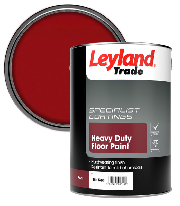Leyland Trade Heavy Duty Floor Paint  - 5 Litre - Tile Red