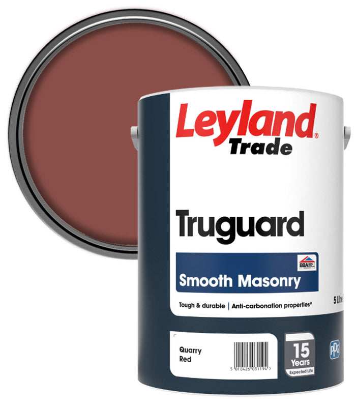 Leyland Trade Truguard 15 Year Masonry Paint  - 5 Litre - Quarry Red