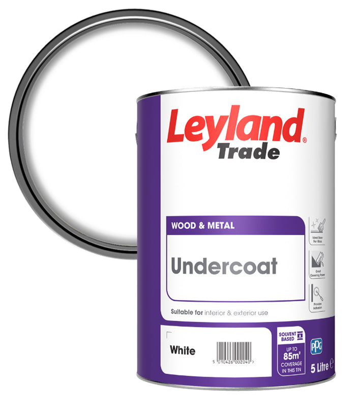 Leyland Trade Undercoat Paint - White - 5L