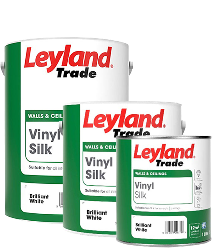Leyland Trade Vinyl Silk Emulsion Paint - Brilliant White - All Sizes