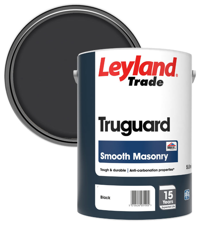 Leyland Trade Truguard 15 Year Masonry Paint  - 5 Litre - Black