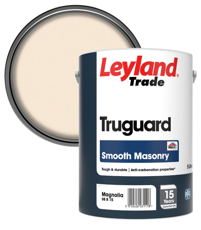 Leyland Trade Truguard 15 Year Masonry Paint  - 5 Litre - Magnolia