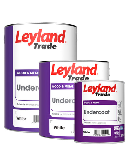 Leyland Trade Undercoat Paint - White - All Sizes