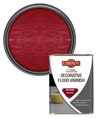 Liberon Colour Care Decorative Floor Varnish - 1L - Red Fusion