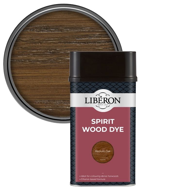 Liberon Spirit Traditional Hardwood Furniture Wood Dye - Medium Oak - 1 Litre
