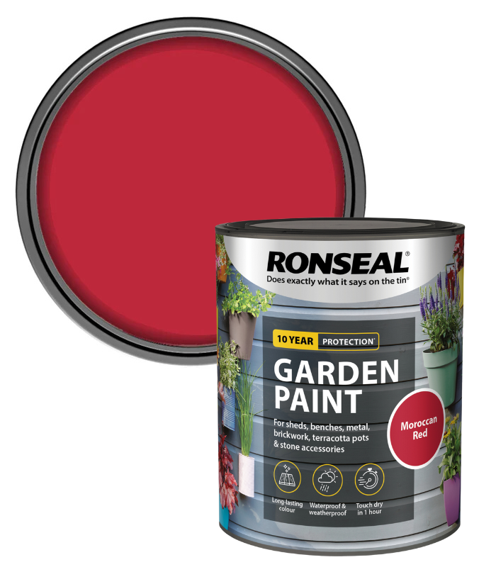 Ronseal Garden Paint - Moroccan Red - 750ml