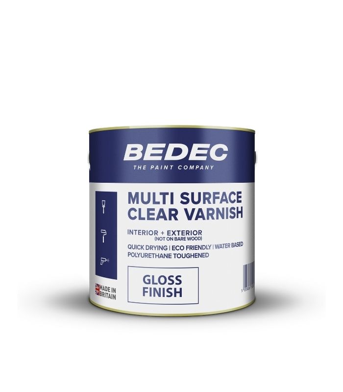 Bedec Multi Surface Clear Varnish - Gloss - 1 Litre