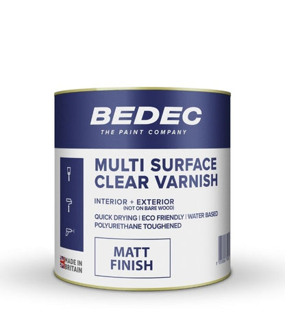 Bedec Multi Surface Clear Varnish - Matt - 2.5 Litre