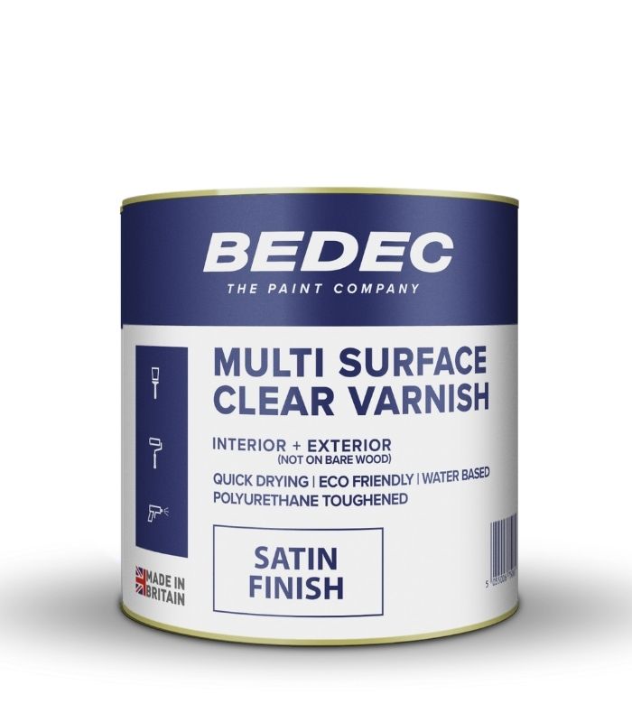 Bedec Multi Surface Clear Varnish - Satin - 2.5 Litre