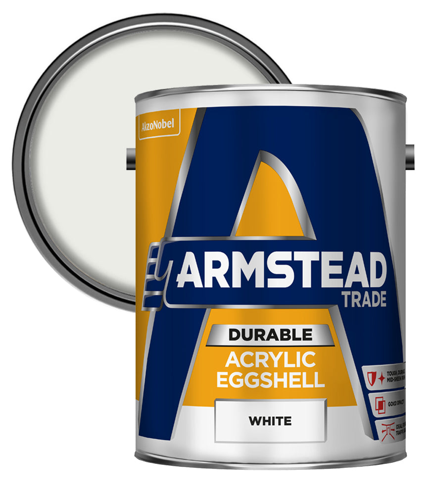 Armstead Trade Durable Acrylic Eggshell - White - 5 Litre